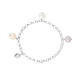 White, Peach and Lavender Freshwater Pearl Bracelet and Silver 925