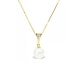 White Freshwater Pearl and Diamonds Pendant and Yellow Gold 375/1000