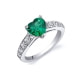1 cts Emerald Heart Ring and 925 Silver