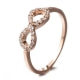  Pink Gold Plated Infinity Ring and White Cubic Zirconia