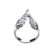 White Swarovski Elements Crystal and Wing Ring
