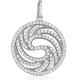 Circle Silver Pendant and 137 White Swarovski Crystals Cubic Zirconia