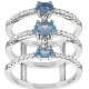 49 White and Blue Swarovski Crystal Zirconia Ring and 925 Silver