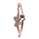  Pink Gold Plated Butterfly Ring and White Cubic Zirconia