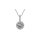 White Cubic Zirconia Crystal Pendant and Rhodium Plated