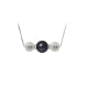 Collar de perla cultivada negra, cristal y plata 925.