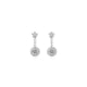 Rhodium Plated Dangling Earrings and Cubic Zirconia White