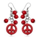 Red Coral Peace Dangling Earrings