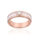 Rose Gold Plated, White Ceramic and White Cubic Zirconia Ring