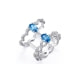 White and Blue Swarovski Elements Crystal Ring