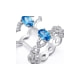 Anello di cristallo Swarovski Elements Bianco e Blu e Placcati Rhodium