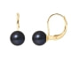 Black Freshwater Pearls Earrings and yellow gold 375/1000