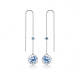 Blue Swarovski Crystal Christmas Reindeer Earrings