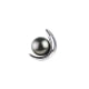 Black Tahitian Ringed Pearl Pendant and Sterling Silver 925/1000