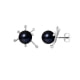 Black Freshwater Pearl, 0.14 cts Diamonds Earrings and White gold 750/1000