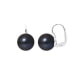Black Freshwater Pearl Earrings and White gold 750/1000