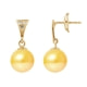 Gold Freshwater Pearl Diamond Earrings and yellow gold 750/1000