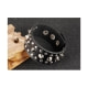 Black Leather and Stainless Steel Punk Man Bracelet 