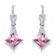 Pink Swarovski Crystal Element Dangling Earrings