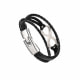 Black Multi Rows Infinity Leather and Stainless Steel Man Bracelet 