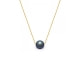 Black Freswhater Pearl and Yellow Gold 750/1000 Venetian Chain Necklace