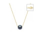 Black Freswhater Pearl and Yellow Gold 750/1000 Venetian Chain Necklace
