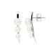 3 White Cultured Pearls and 925 Silver Earrings