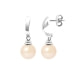 Pendientes de perlas culturas rosas y oro blanco 375/1000