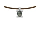Tahitian Pearl Tribal Leather Man Necklace and 925 Sterling Silver