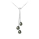 3 Tahitian Pearls and 925 Sterling Silver Woman Necklace