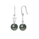 Black Tahitian Pearls Star Dangling Earrings and Silver 925/1000