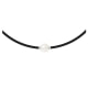 White Freshwater Pearl Neoprene and 925 Sterling Silver Necklace