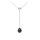 Black Freshwater Pearl and 925 Silver Necklace
