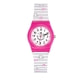 Mädchen Uhr LuluCastagnette Pop Kid Armband aus weißem Kunststoff und rosa Herzen