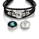 Black Multi Row Leather Libra Man Bracelet and Stainless Steel 