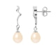 Pink Freshwater Pearls Dangling Earrings and white gold 375/1000