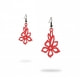 Red Silicone Gum Tiare flower Dangling Earrings