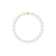 White Freshwater Pearl Bracelet and 750/1000 Yellow Gold Clasp