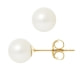 7.5 mm White Freshwater Pearls Earrings and yellow gold 750/1000