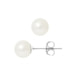 Boucles d'Oreilles Perles de Culture Blanches 7.5 mm et or Blanc 750/1000