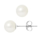 Pendientes de perlas culturas blancas 7.5 mm y oro Blanco 750/1000