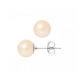 Orecchini di perle coltivate Rosa 7.5 mm e oro Bianco 750/1000