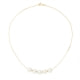 8 mm 5 Perlen Halskette mit Weissen Zuchtperlen und 750/1000 Gelbgold