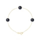 3 Black Freshwater Pearls Bracelet and 750/1000 Yellow Gold