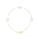 3 White Freshwater Pearls Bracelet and 750/1000 Yellow Gold