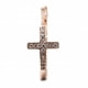Pink Gold Plated Cross Ring and White Cubic Zirconia