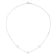 Collar de cadena 750/1000 Oro Blanco y 3 perlas de culturas blanca