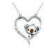 Koala Heart Pendant with White Swarovski Crystal and 925 Silver