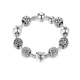 Grey Swarovski Crystal Charm's and Beads Heart Bracelet 
