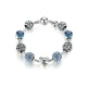 Blue Swarovski Crystal Charm's and Beads Heart Bracelet 